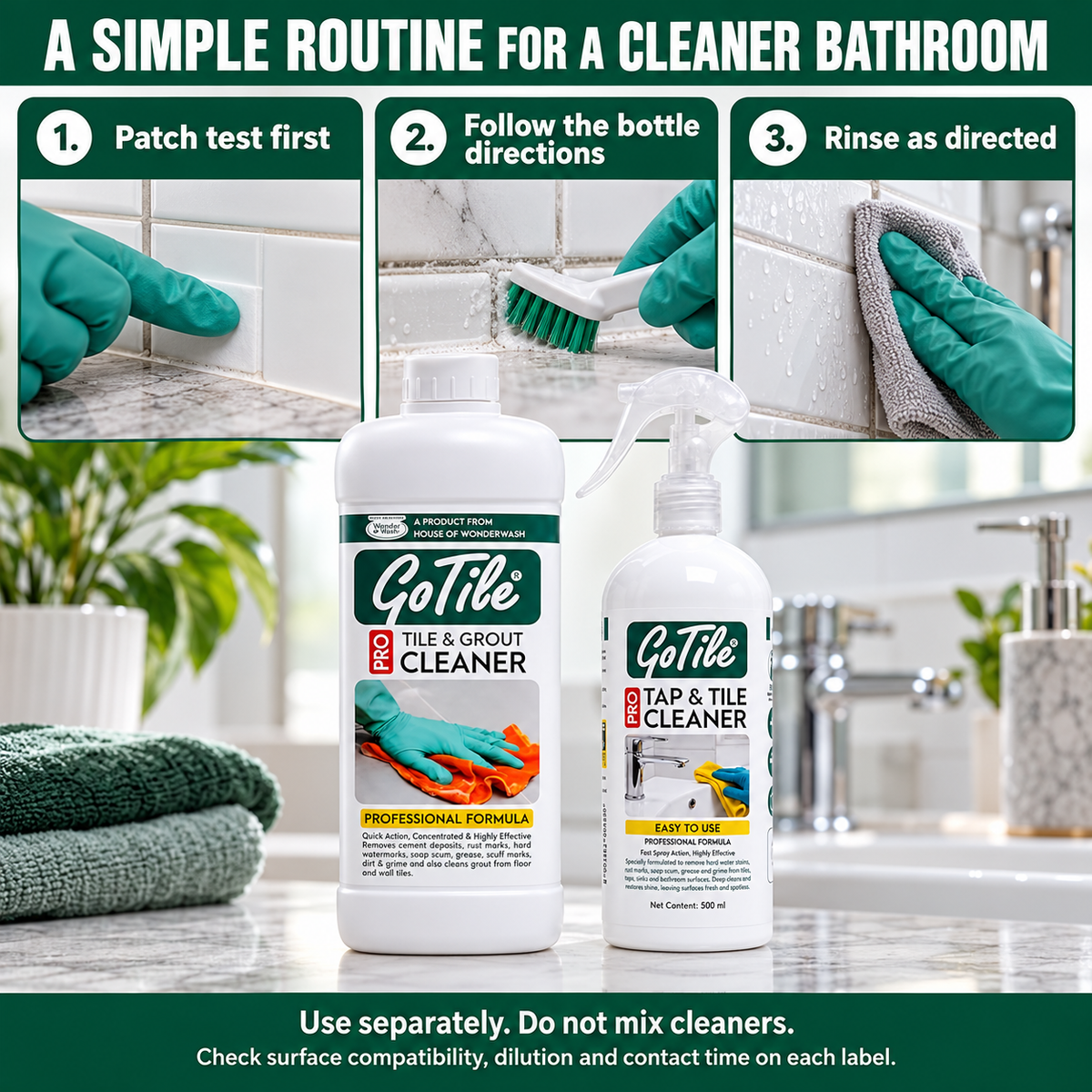 GoTile combo directions: patch test and use separately