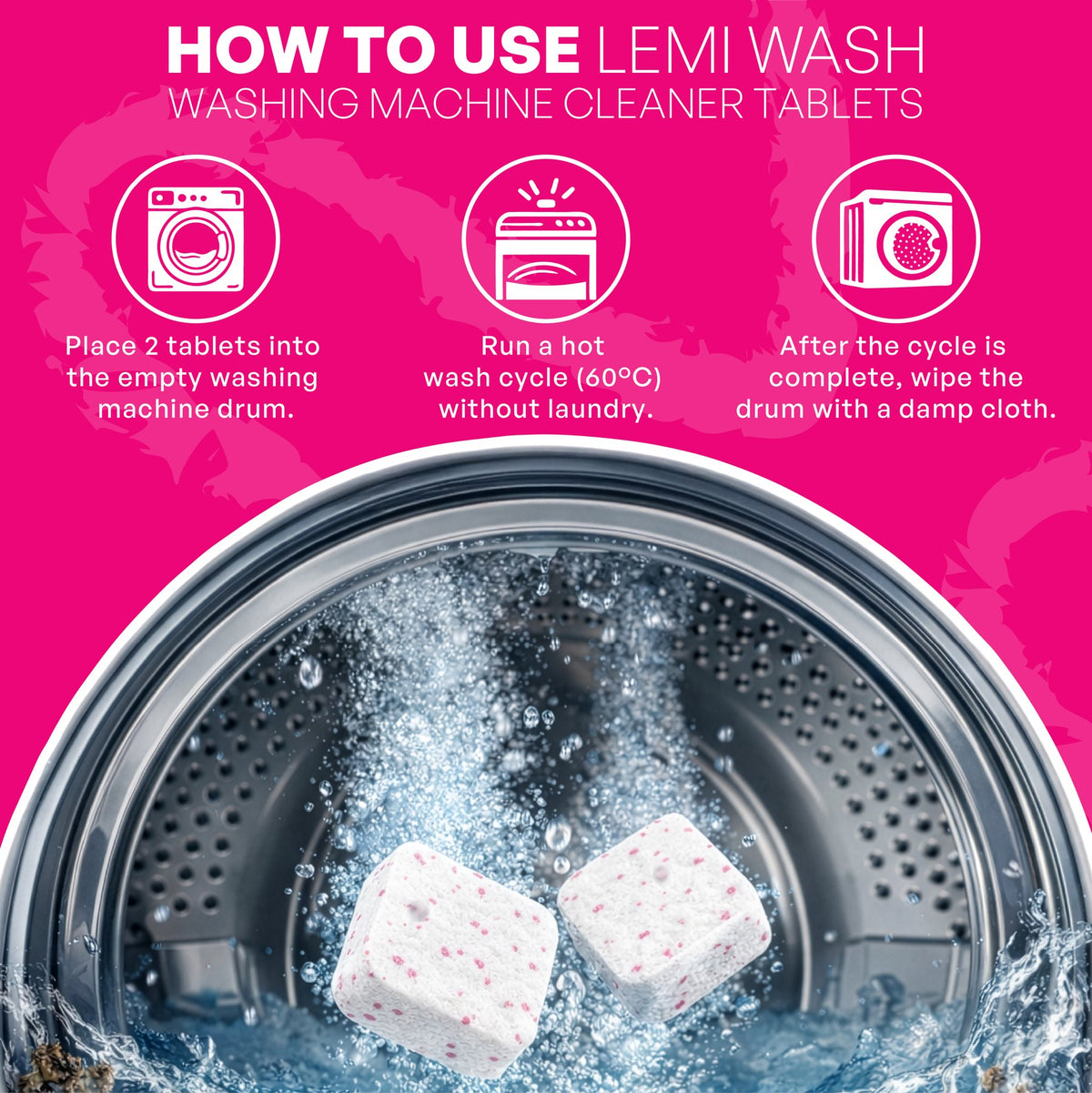 LEMI WASH Washing Machine Cleaner Tablets image 3